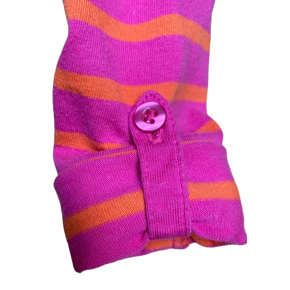 Peanut & Ollie Neon Pink and Orange Striped Long-Sleeve Top with Ruffle. 6-9 mo - Picture 3 of 5